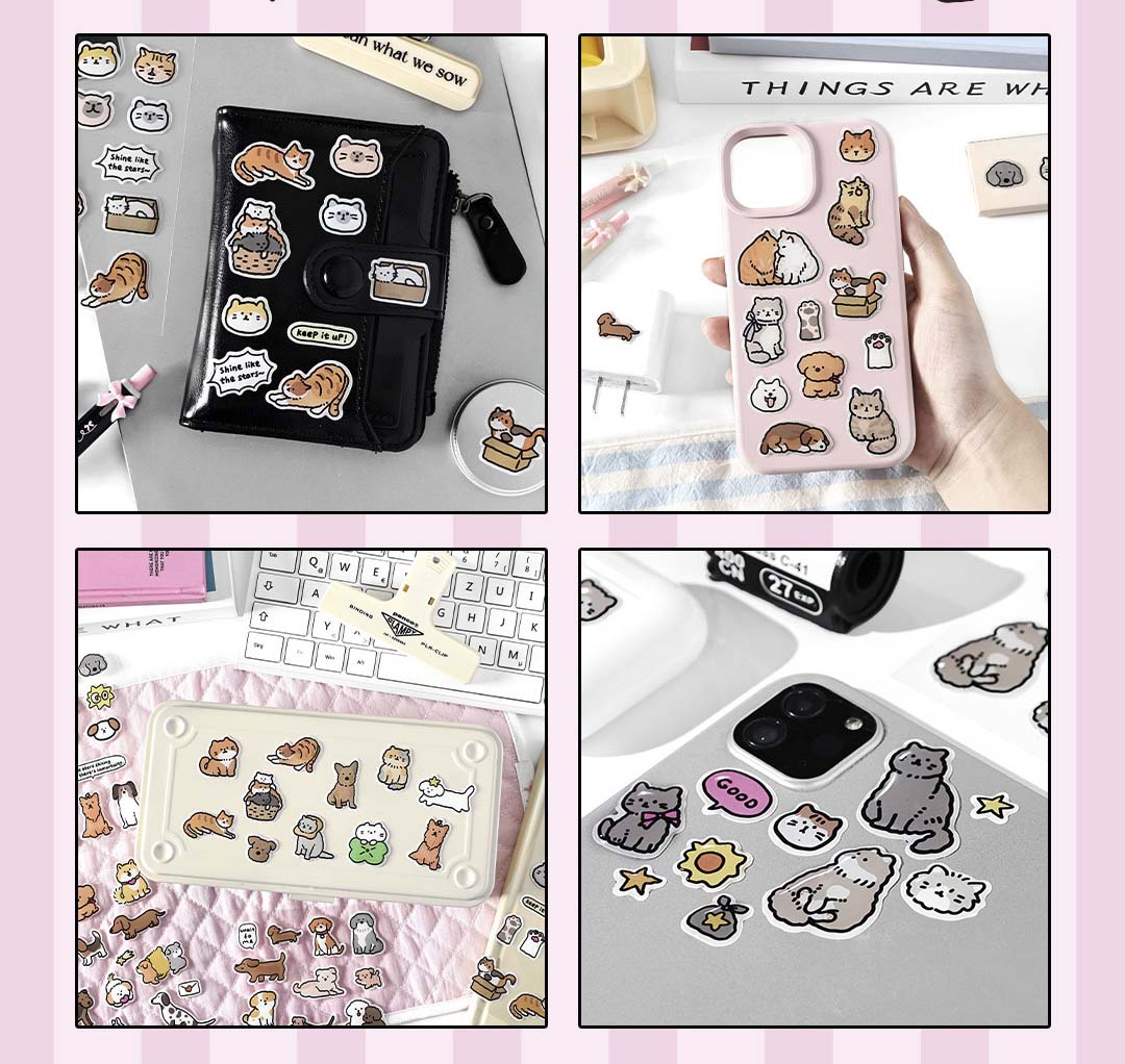 Stickers Kittens And Puppies 3D Shiny Doggie
