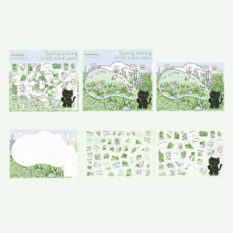 Stickers Puzle de números Little Black Cat Spring Trip
