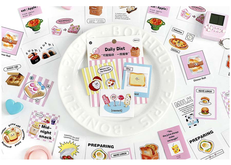 Stickers Lovely Head Daily Diet