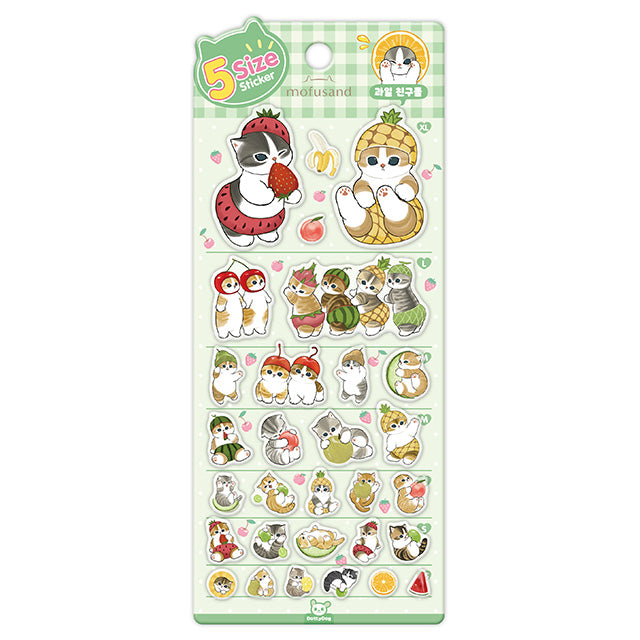 Stickers 5 Size Mofusand Fruit Friends