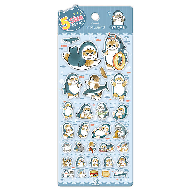 Stickers 5 Size Mofusand Shark Friends