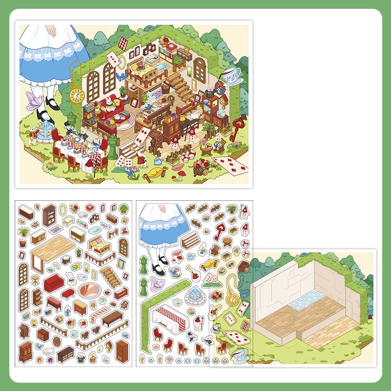 Stickers Escenario 3D My Little Room V16 Alice Afternoon Tea