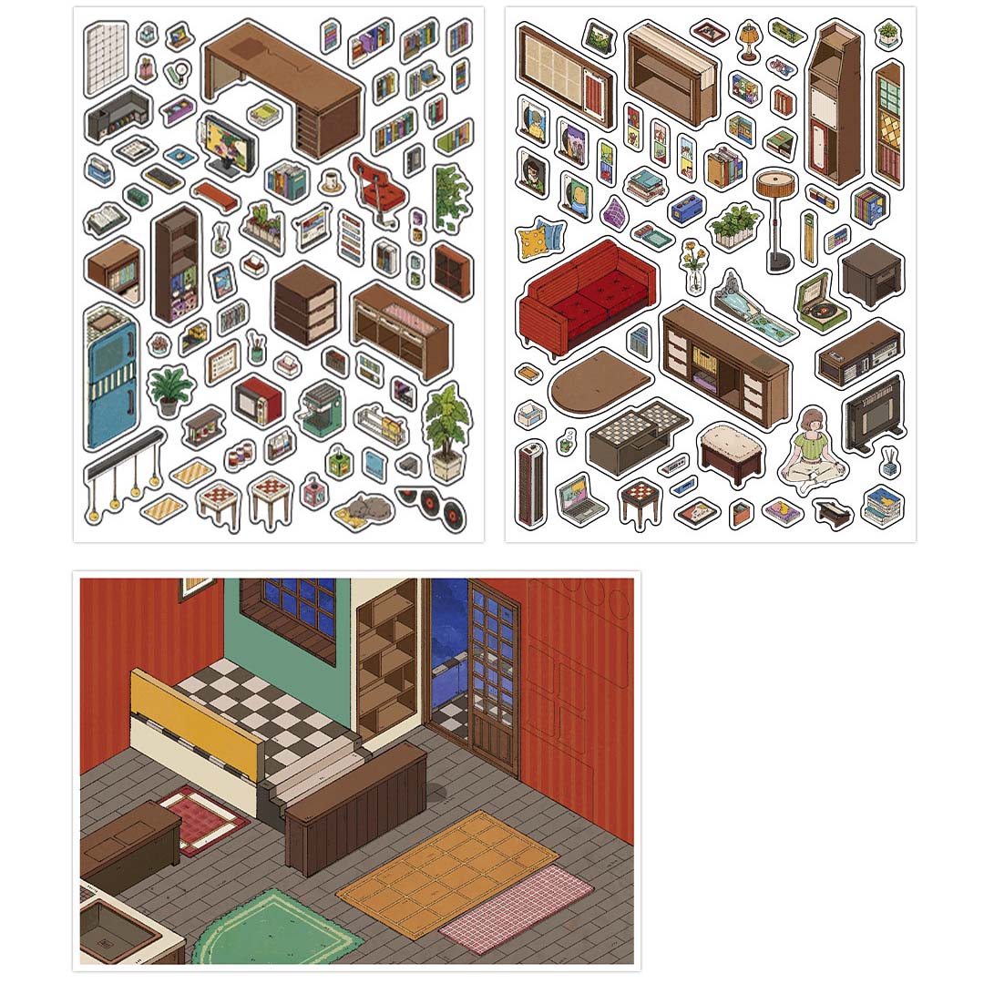 Stickers Escenario 3D My Little Room V15 J People Room