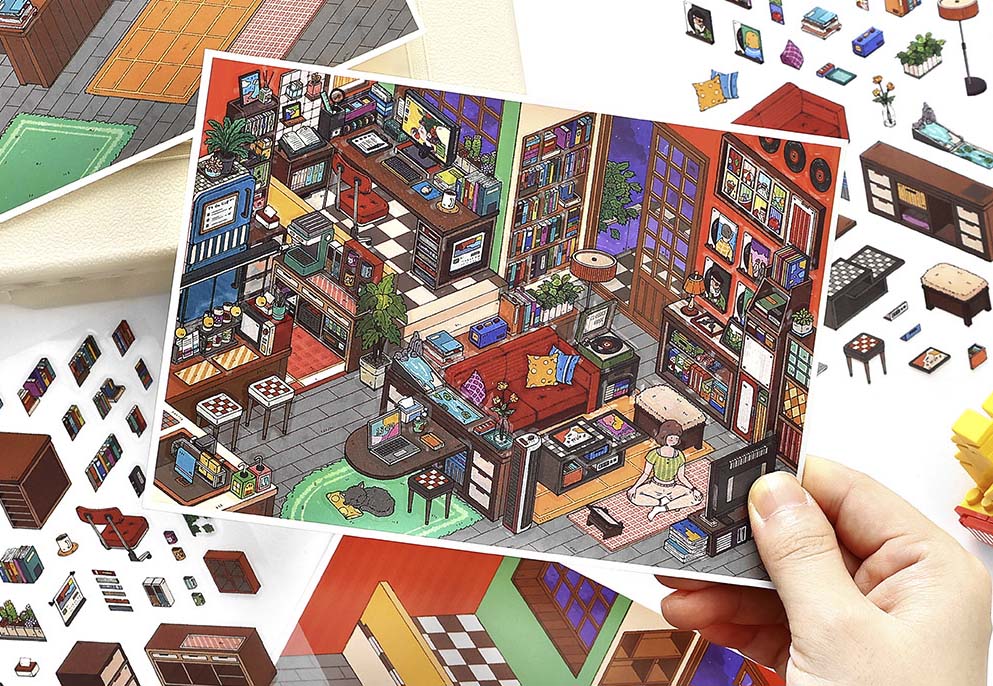 Stickers Escenario 3D My Little Room V15 J People Room