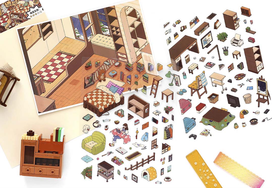 Stickers Escenario 3D My Little Room V15 P People Room