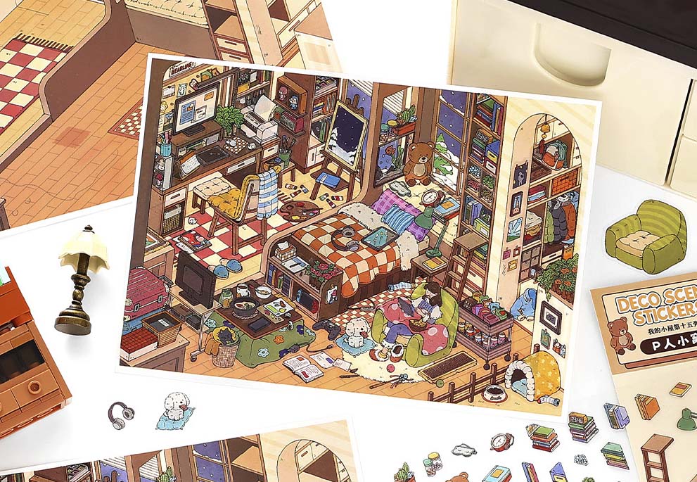 Stickers Escenario 3D My Little Room V15 P People Room