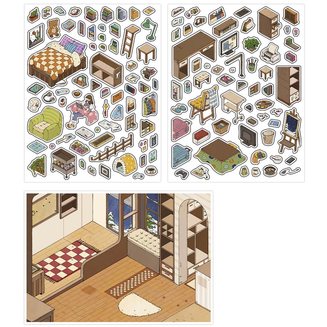 Stickers Escenario 3D My Little Room V15 P People Room