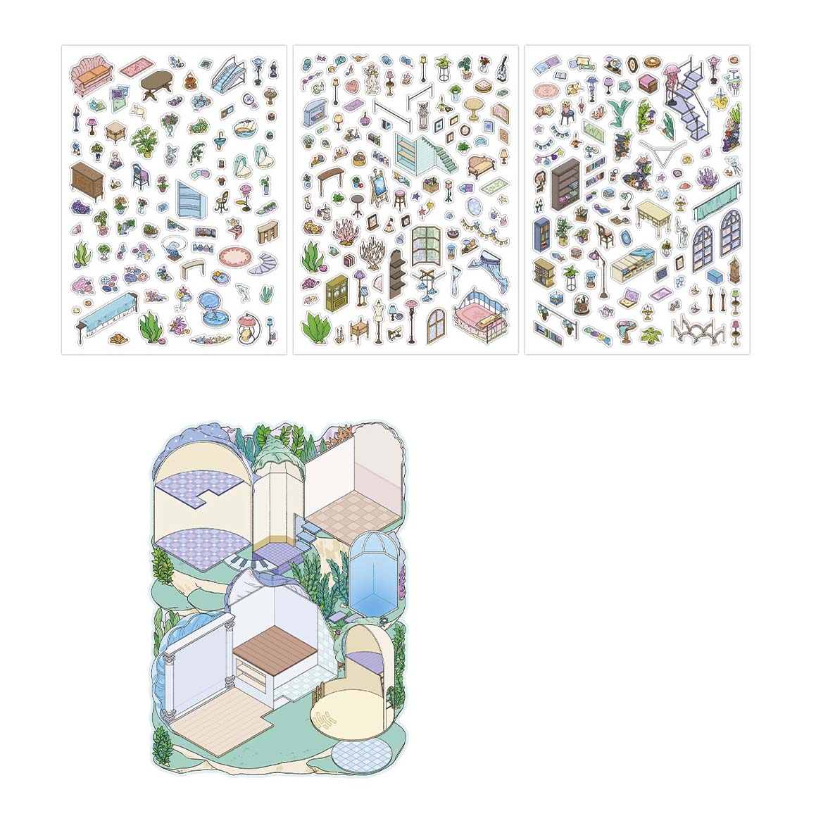 Stickers Escenario 3D My Little Room V5 Undersea Local