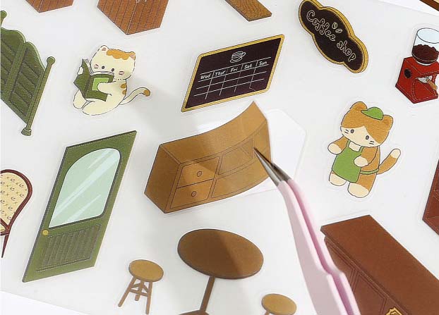 Stickers Escenario 3D My Mini World Coffee Shop