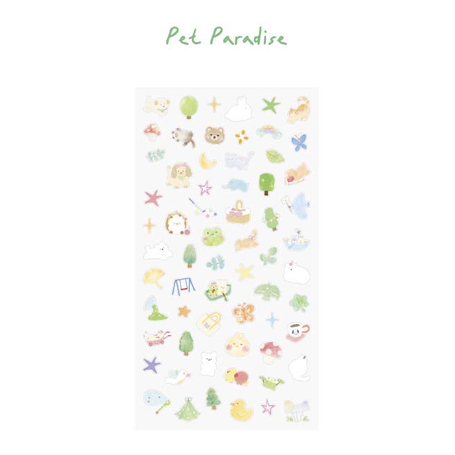 Stickers Natural Cute Friends Pet Paradise