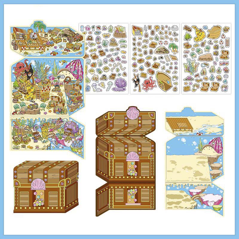 Stickers Escenario 3D Open Today V11 Crab Box