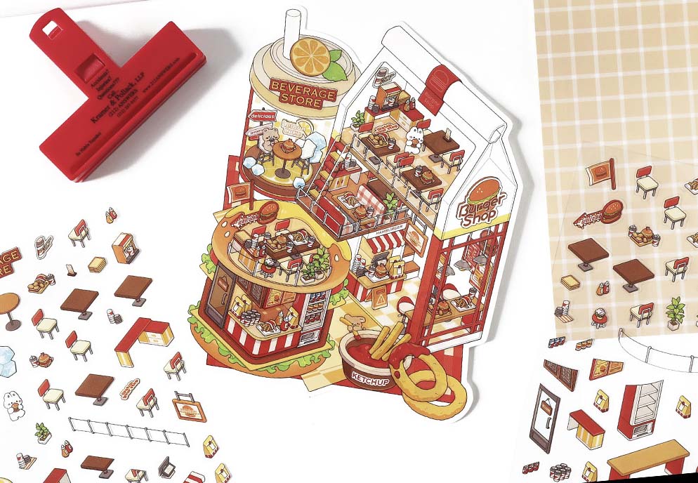 Stickers Escenario 3D Open Today V12 Burger House