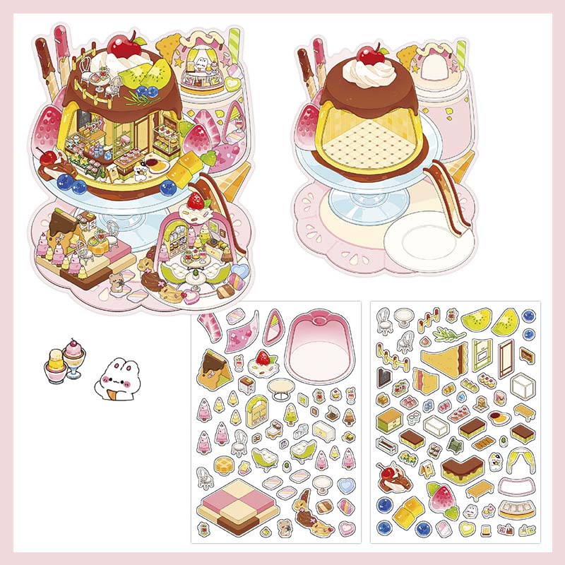 Stickers Escenario 3D Open Today V12 Sweets House