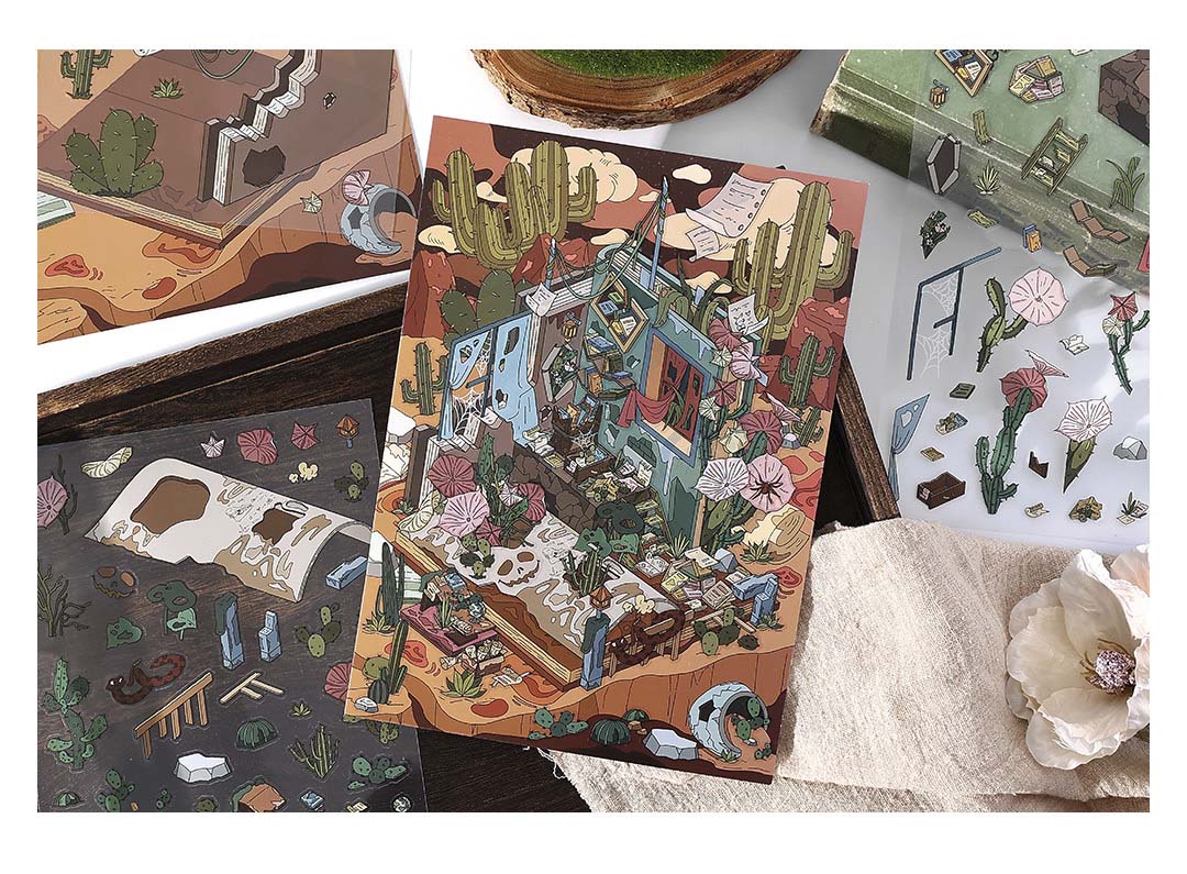 Stickers Escenario 3D Open Today V15 Rotten Desert