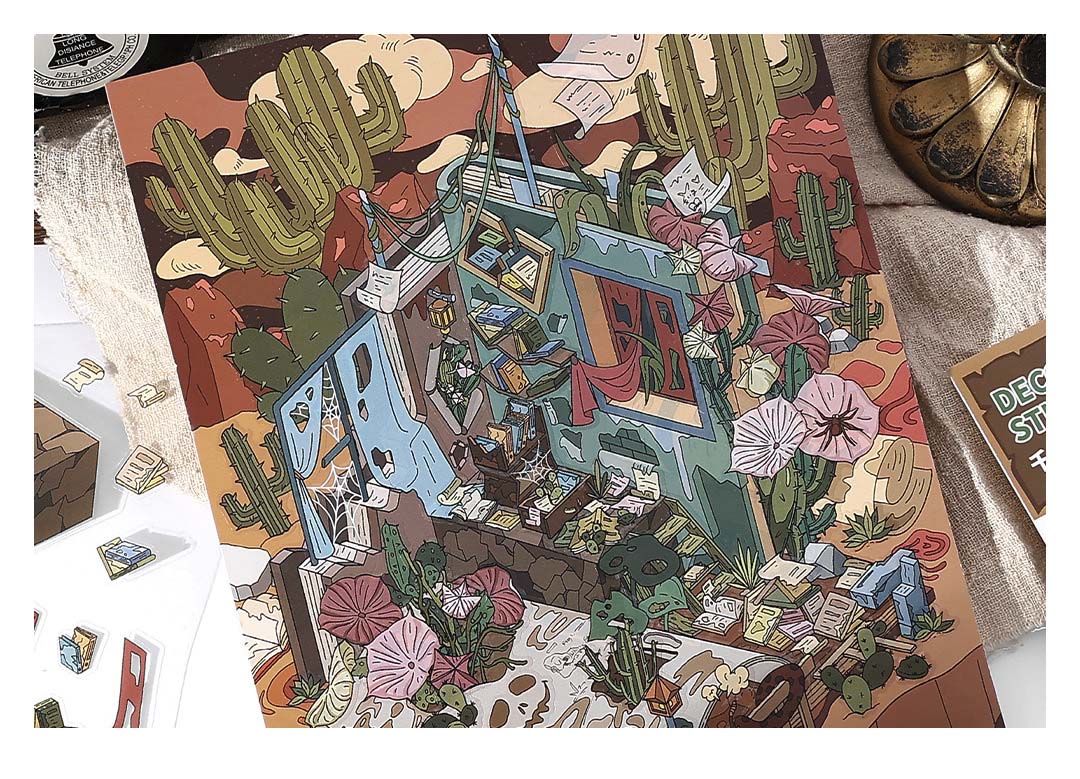 Stickers Escenario 3D Open Today V15 Rotten Desert