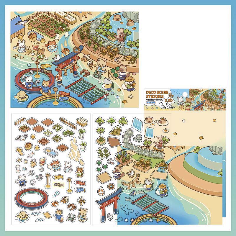 Stickers Escenario 3D Open Today V8 Beach Fisher