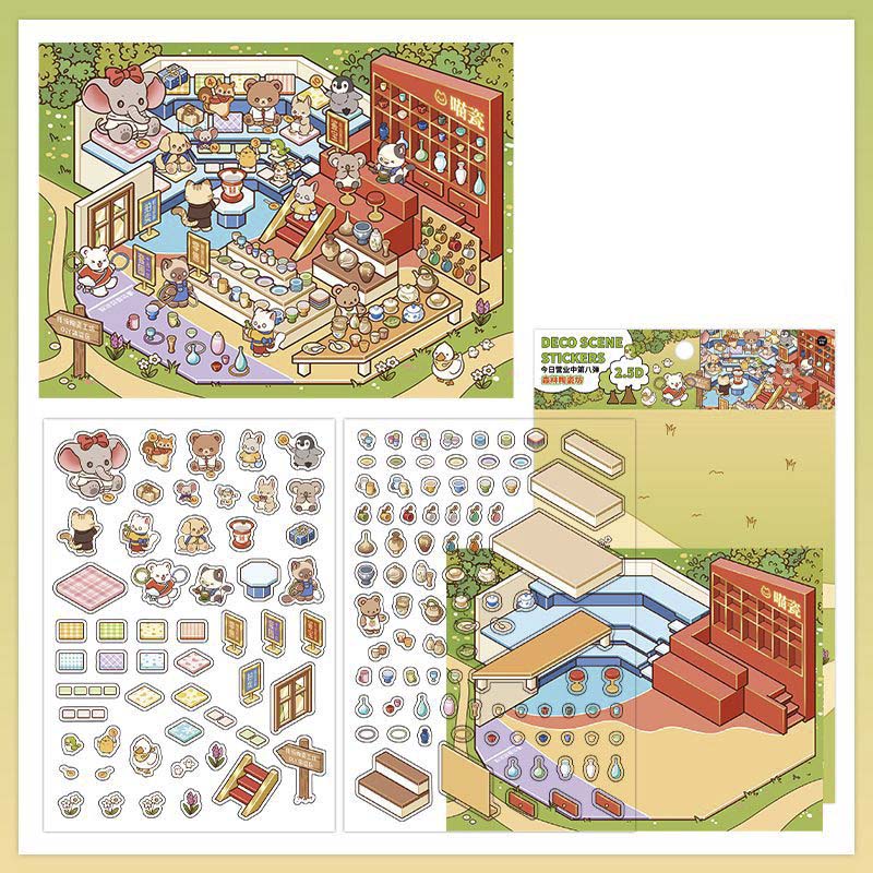 Stickers Escenario 3D Open Today V8 Forest Ceramics