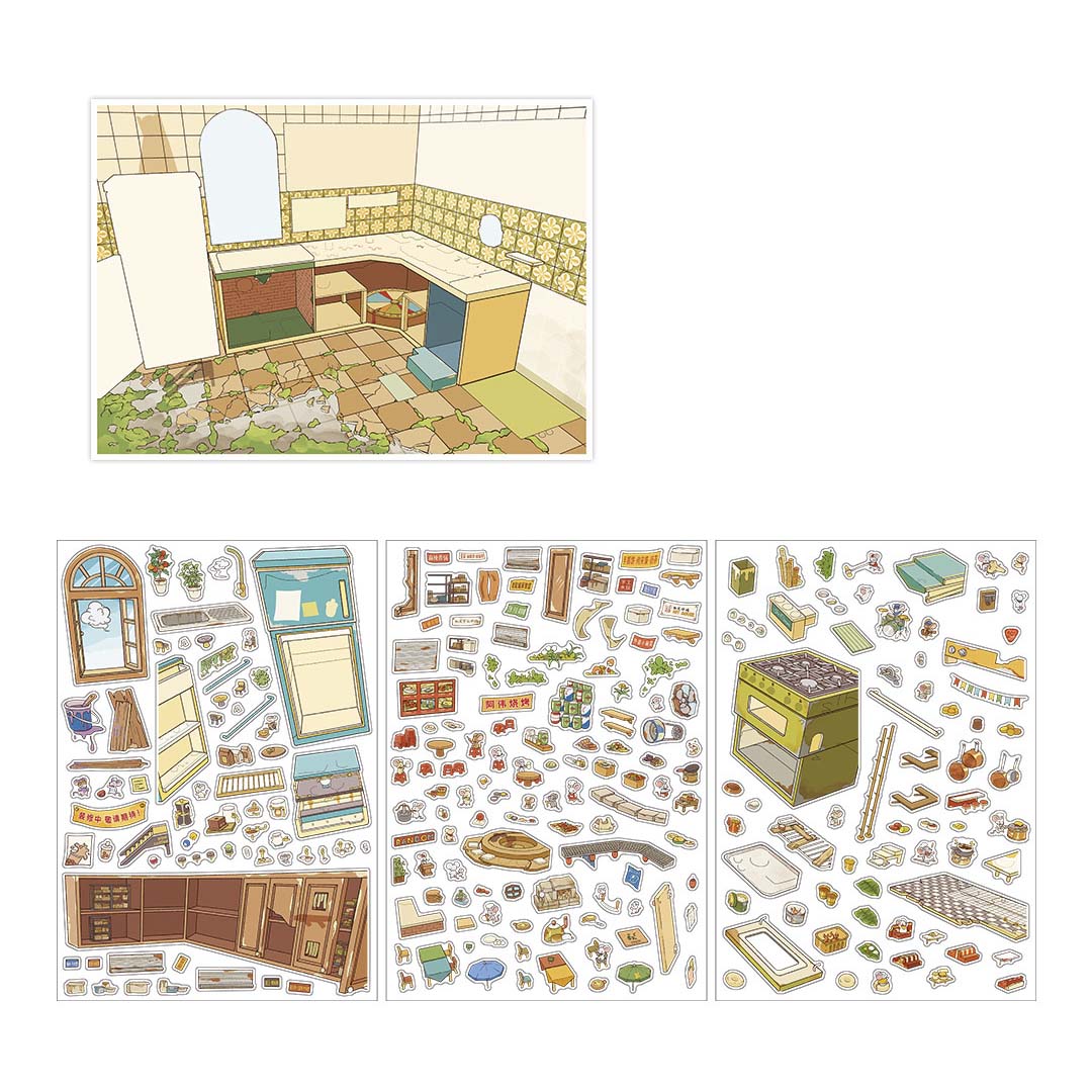 Stickers Escenario 3D Open Today V36 Mouse Food Street