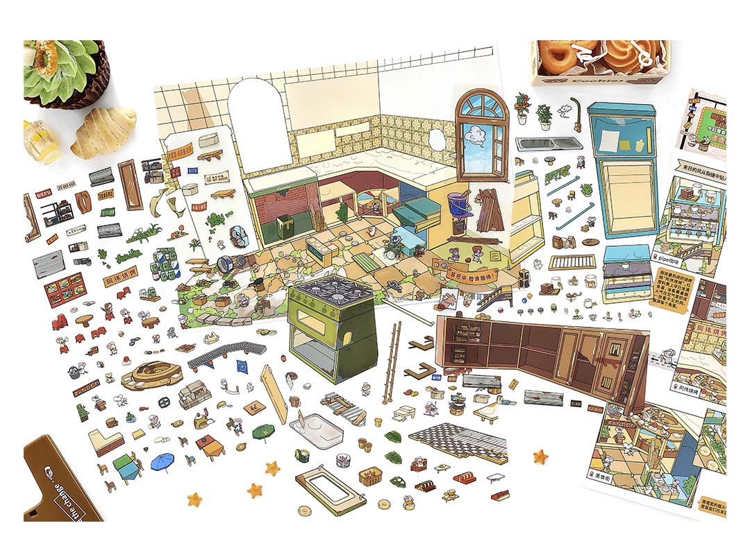 Stickers Escenario 3D Open Today V36 Mouse Food Street
