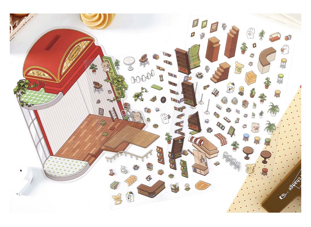 Stickers Escenario 3D Open Today V6 Gift House