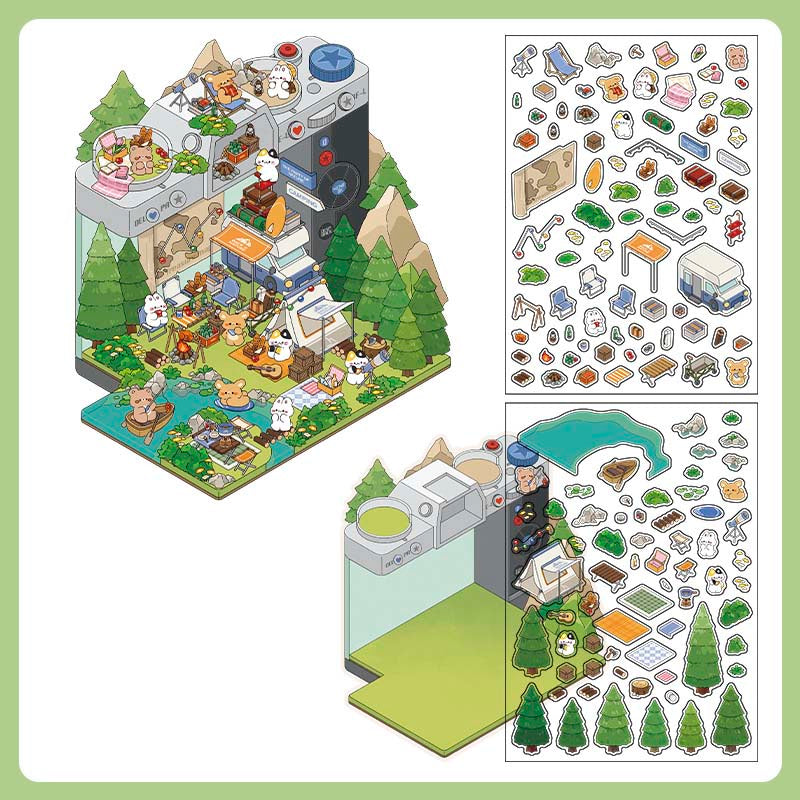 Stickers Escenario 3D Open Today V6 Mountain Camping