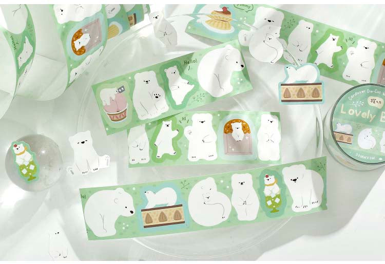 Stickers en Rollo Polar Letter Lovely Bear