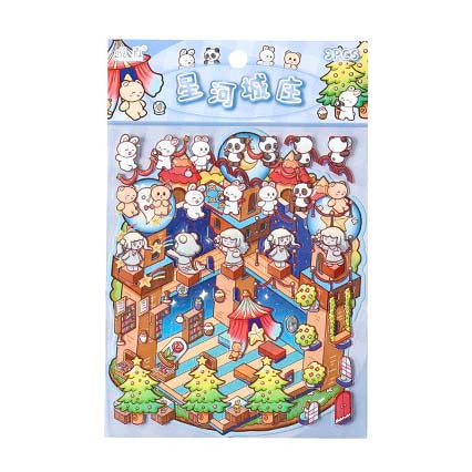 Stickers Escenario 3D Rainbow Castle Galaxy Castle