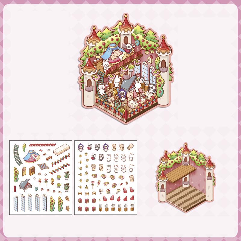 Stickers Escenario 3D Rainbow Castle Strawberry Champs