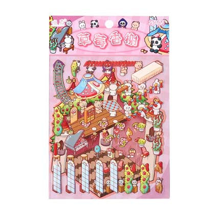 Stickers Escenario 3D Rainbow Castle Strawberry Champs