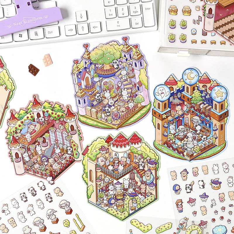 Stickers Escenario 3D Rainbow Castle Strawberry Champs