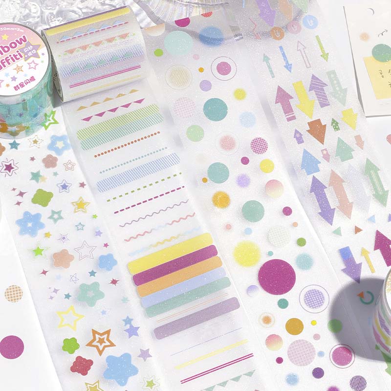 Stickers en Rollo Rainbow Graffiti Arrows