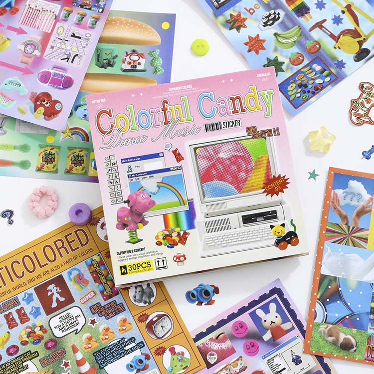 Librillo de Stickers Retro And Future Colorful Candy