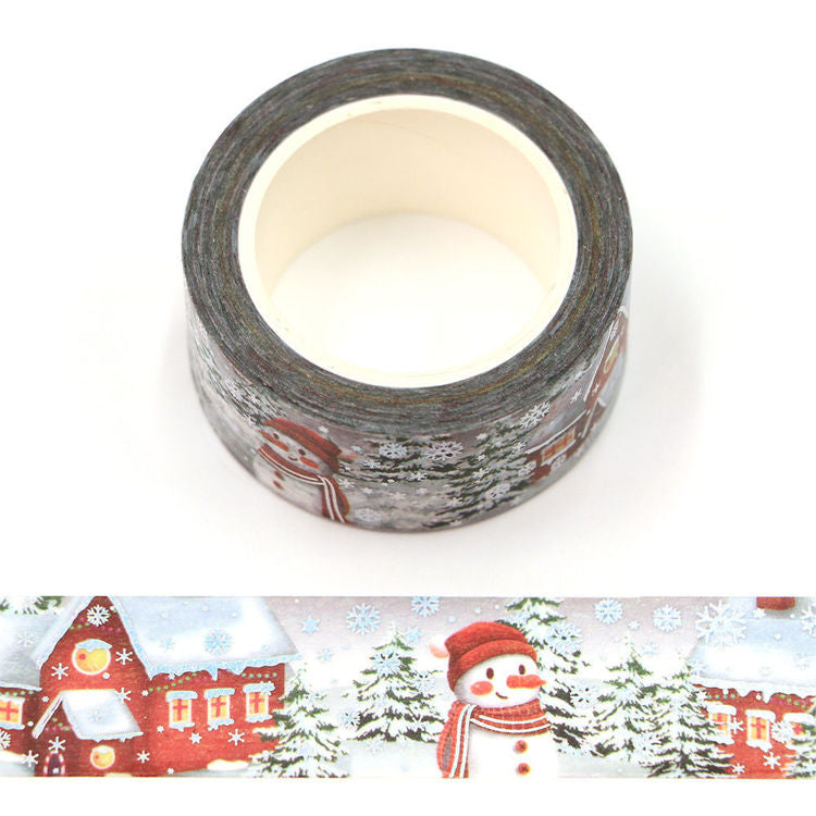 Washi Tape Silver Snowman