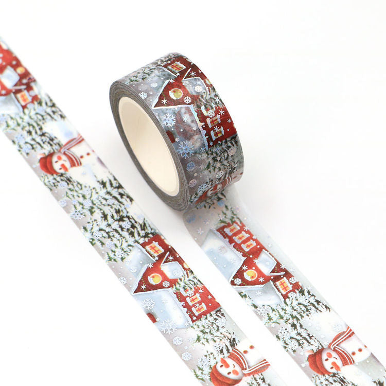 Washi Tape Silver Snowman