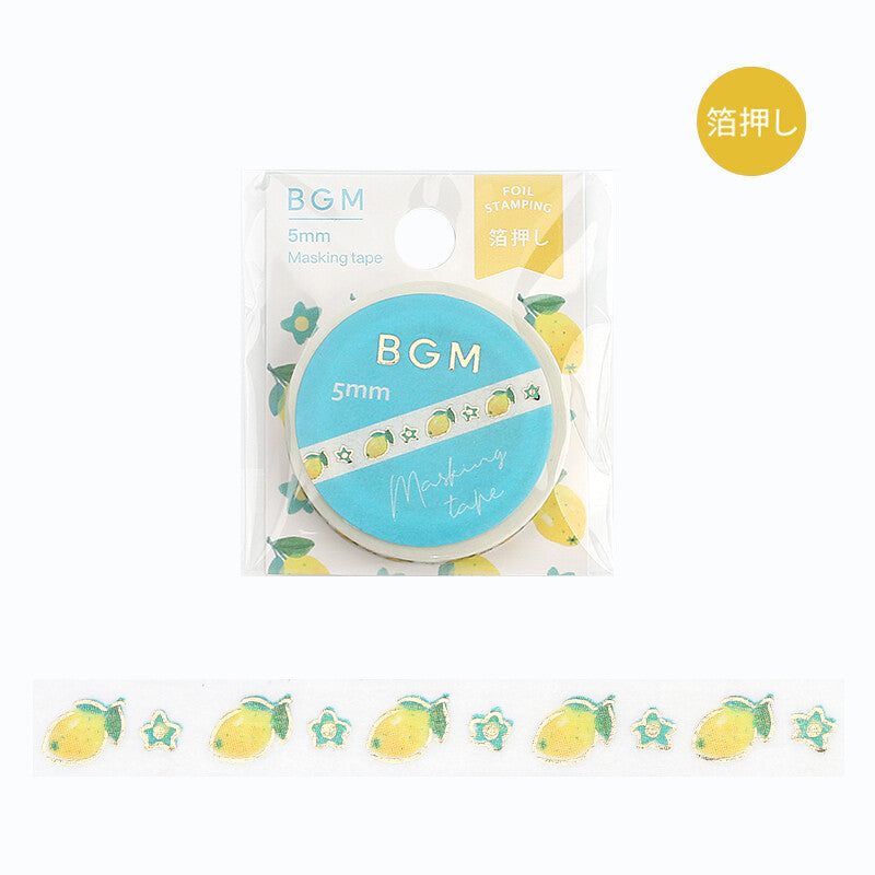 Washi Tape Slim Foil Lemons and Flowers