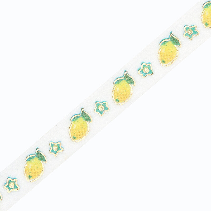 Washi Tape Slim Foil Lemons and Flowers
