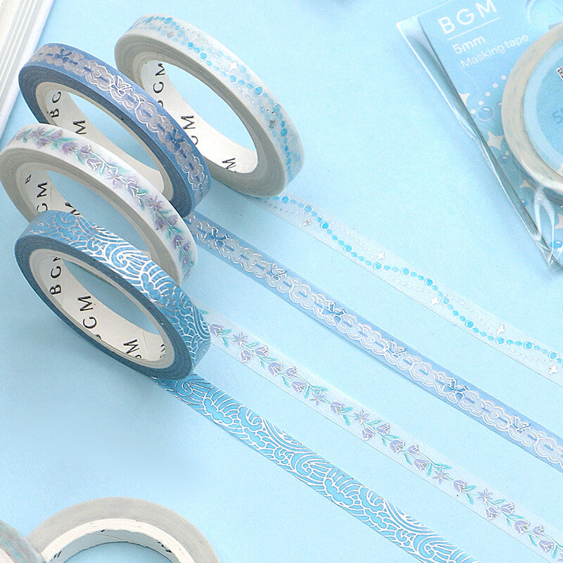 Washi Tape Slim Foil Purple Flower