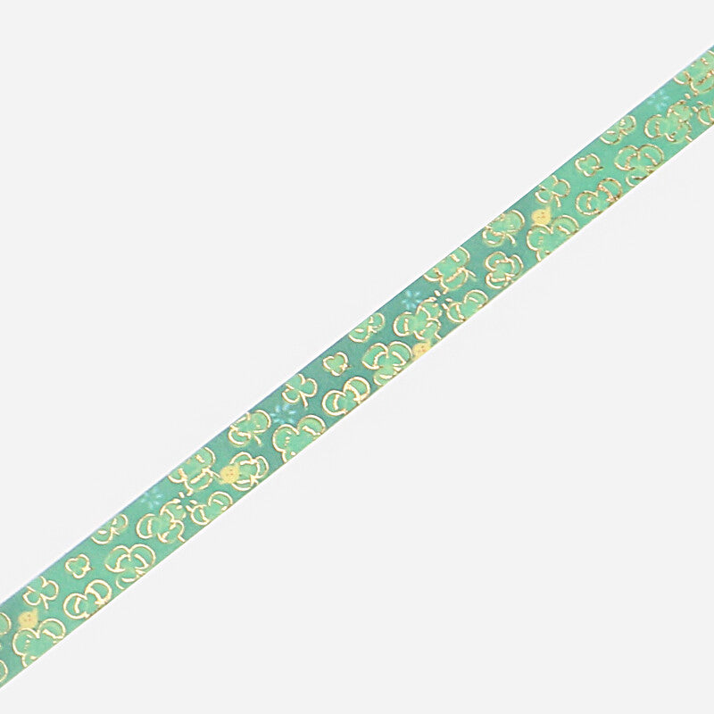 Washi Tape Slim Foil Green Clover