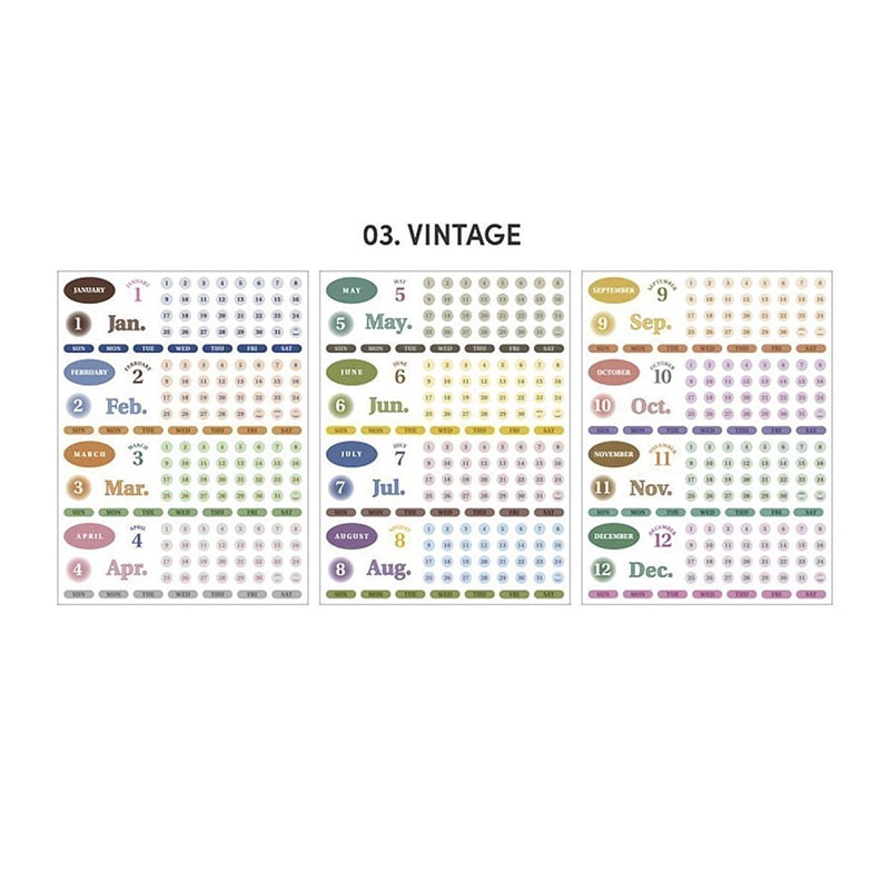 Stickers Diary Date 03 Vintage