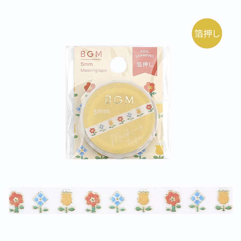 Washi Tape Slim Foil Tiny Flowers
