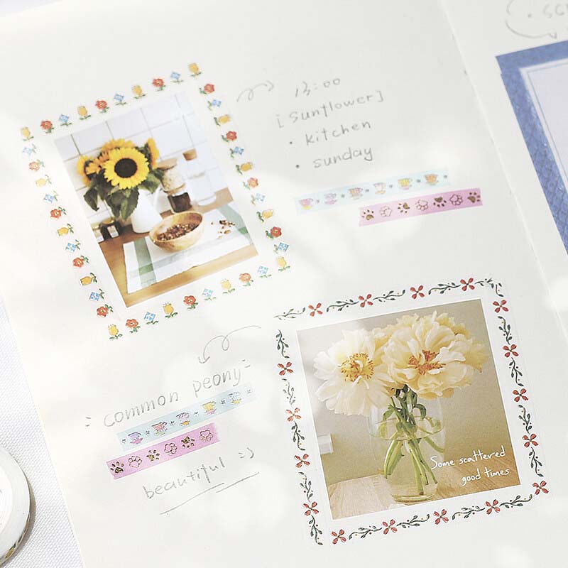 Washi Tape Slim Foil Tiny Flowers