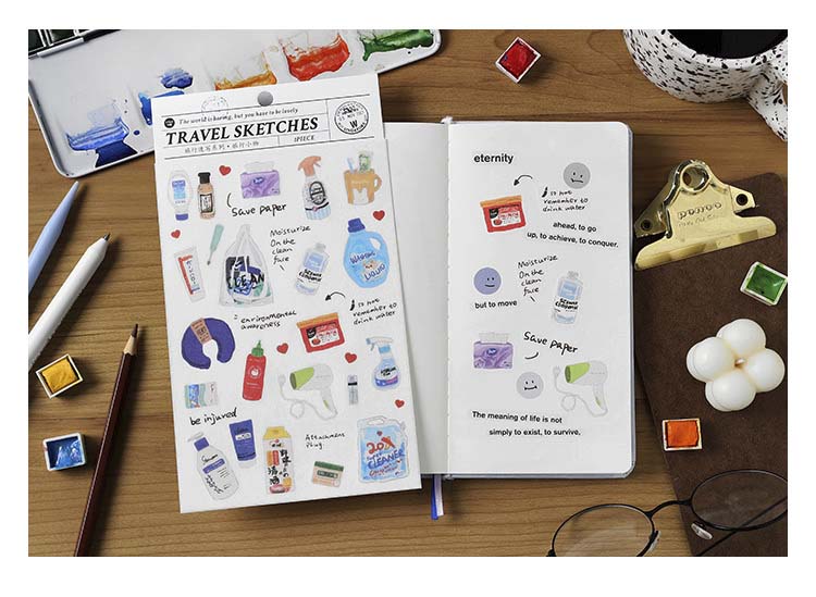 Stickers Travel Sketches Small Objects