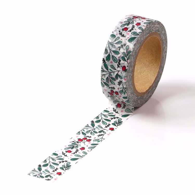 Washi Tape Red Bud Green Leaf