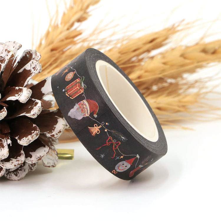 Washi Tape Foil Black Christmas