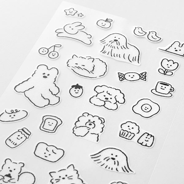 Stickers Two Sheets Cute Motif