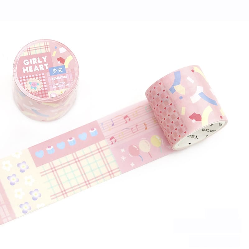 Washi Tape Collage Illusion Girly Heart