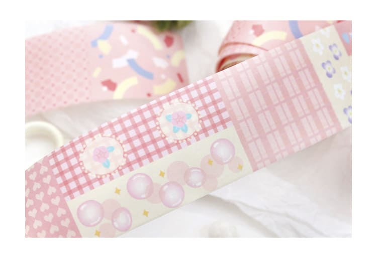 Washi Tape Collage Illusion Girly Heart