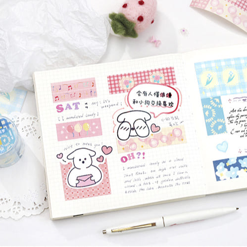 Washi Tape Collage Illusion Girly Heart