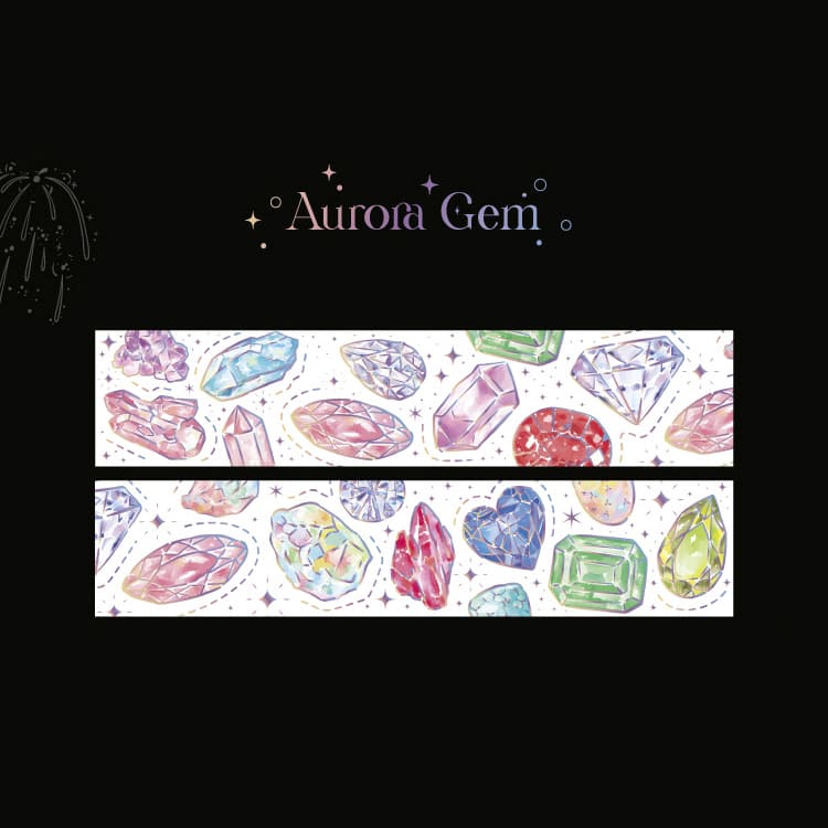 Washi Tape Colorful Scenery Aurora Gem