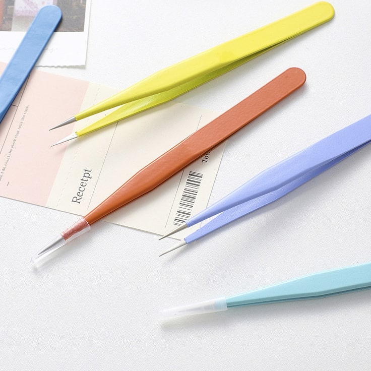 Pinzas Metálicas Rectas Naranja